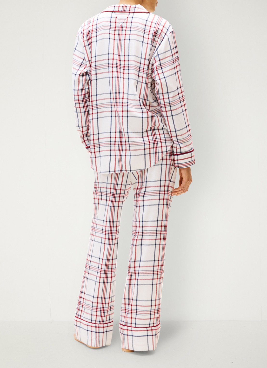 Tommy Hilfiger Pyjamaset met ruitdessin 3-delig - achterkant 6 wit
