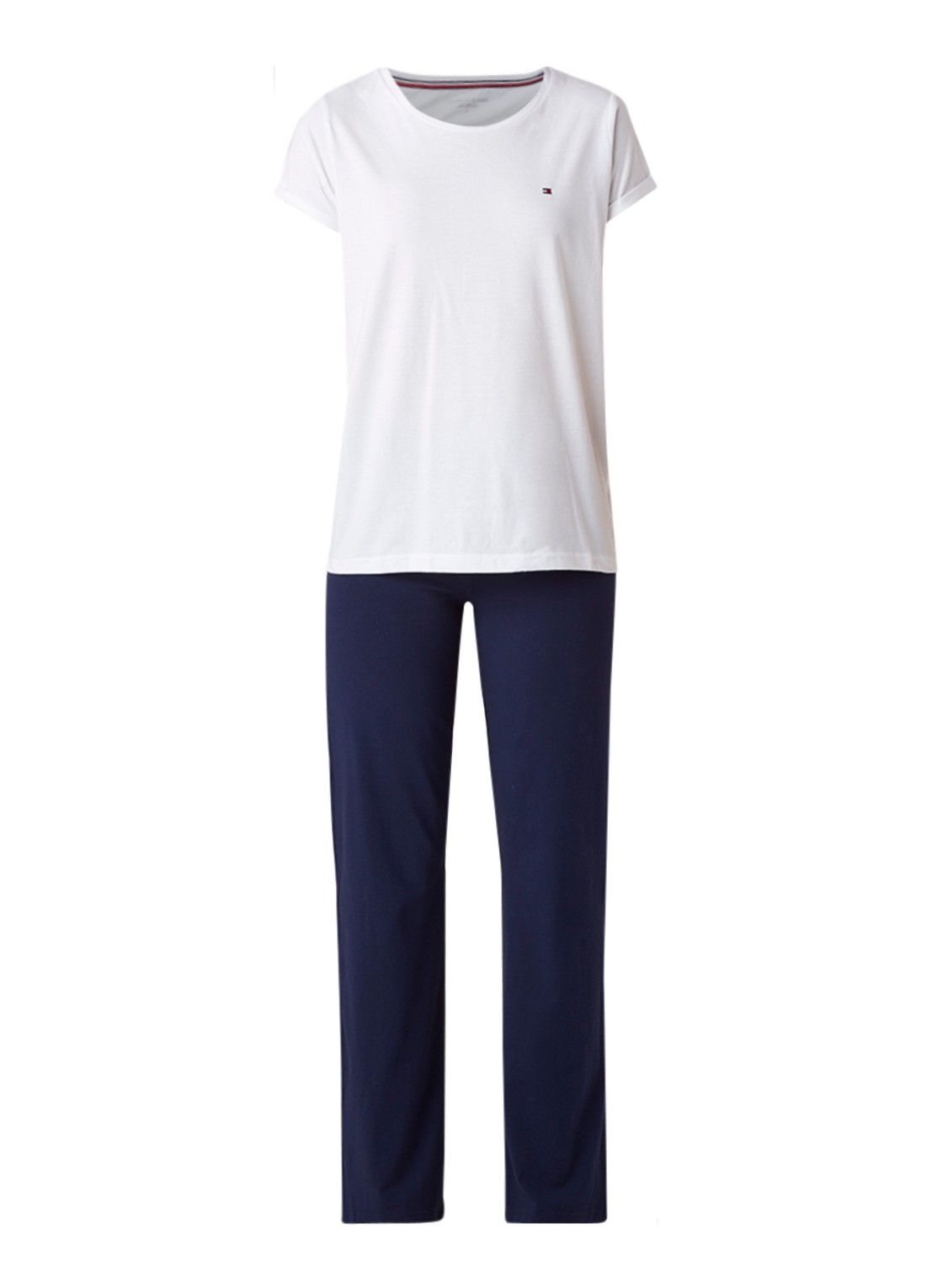 Tommy Hilfiger Pyjamaset van katoen - voorkant wit