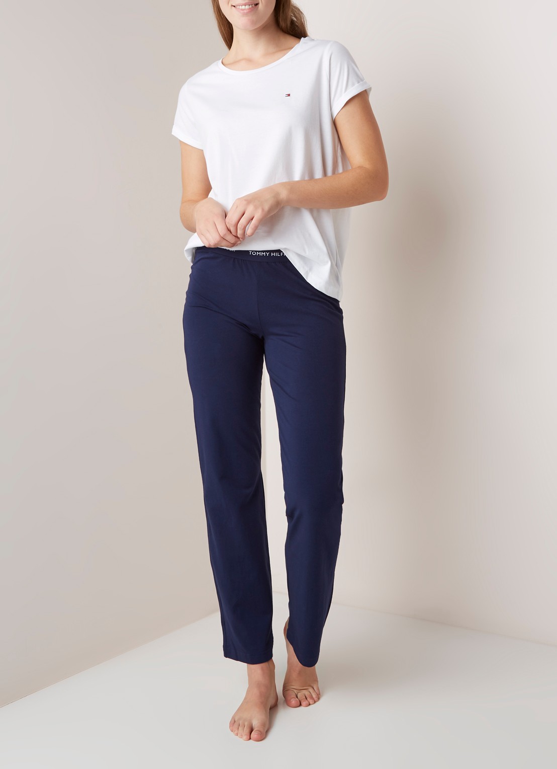 Tommy Hilfiger Pyjamaset van katoen - voorkant 2 wit