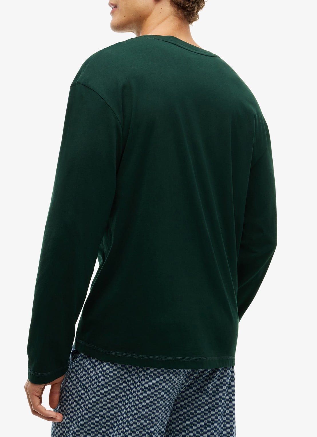 Tommy Hilfiger Pyjamashirt met logoprint - achterkant 5 donkergroen