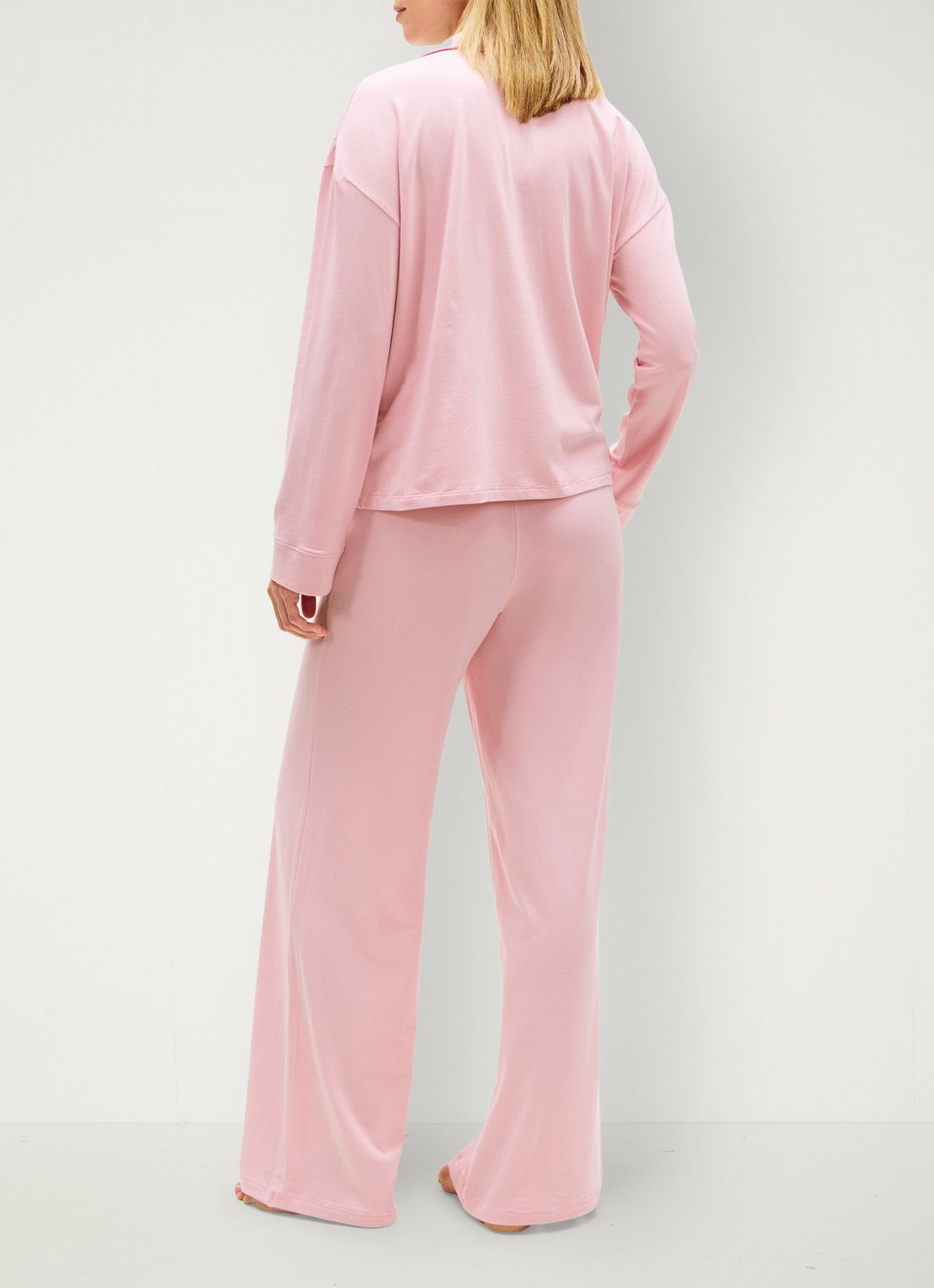 Tommy Hilfiger Pyjamatop met logo - achterkant roze