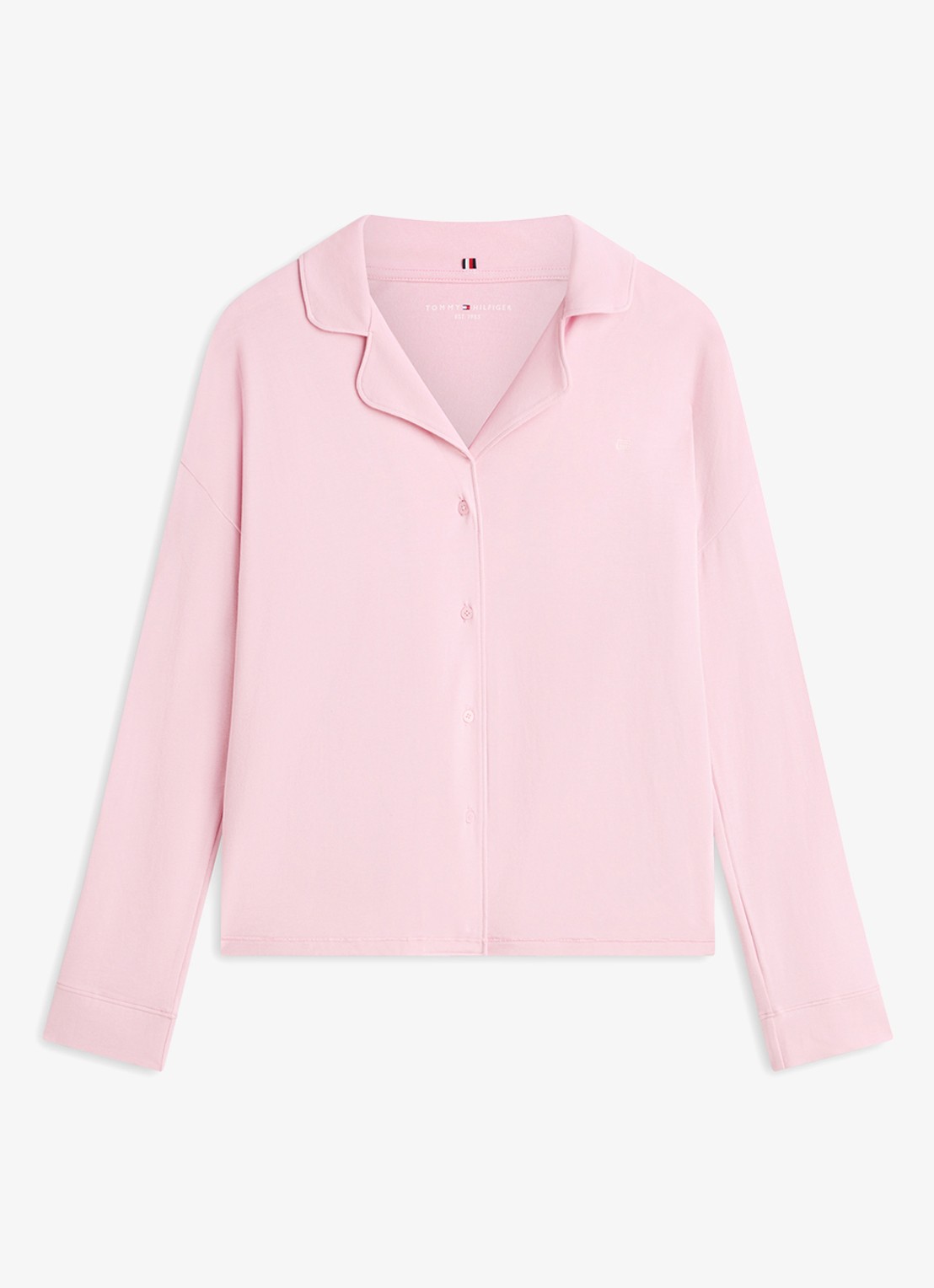 Tommy Hilfiger Pyjamatop met logo - voorkant 2 roze