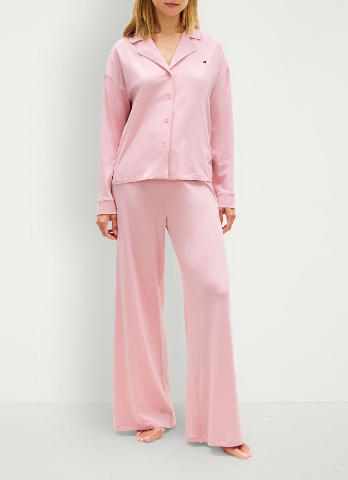 Tommy Hilfiger Pyjamatop met logo - voorkant 3 roze