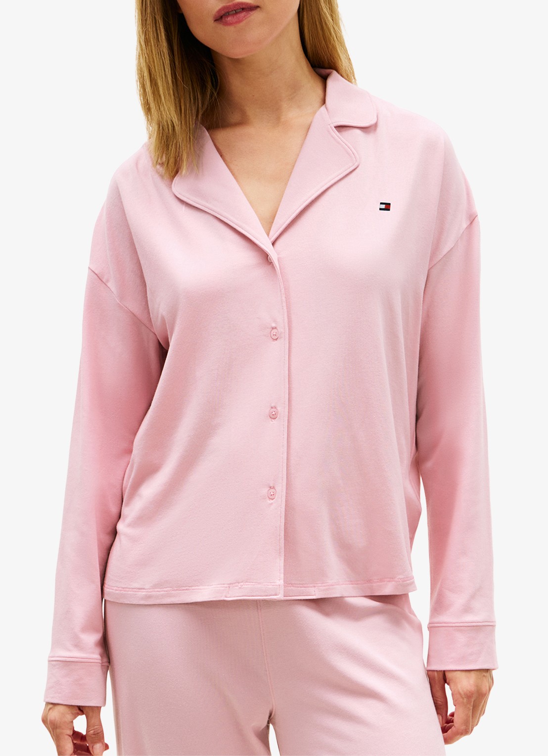 Tommy Hilfiger Pyjamatop met logoborduring - detail 4 roze