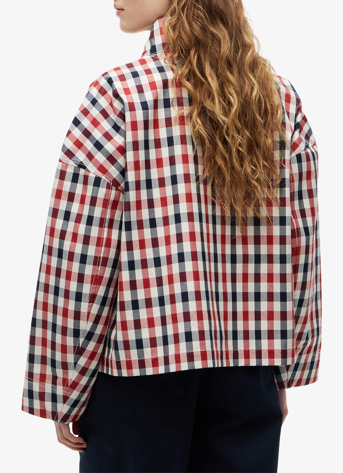 Tommy Hilfiger Regenjas met ruitdessin - achterkant 6 rood