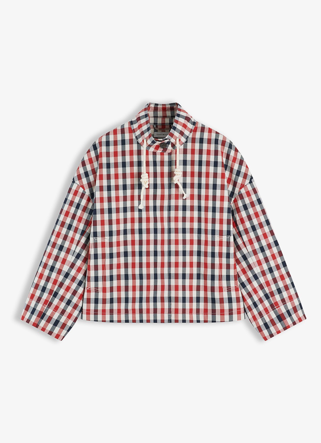 Tommy Hilfiger Regenjas met ruitdessin - voorkant rood