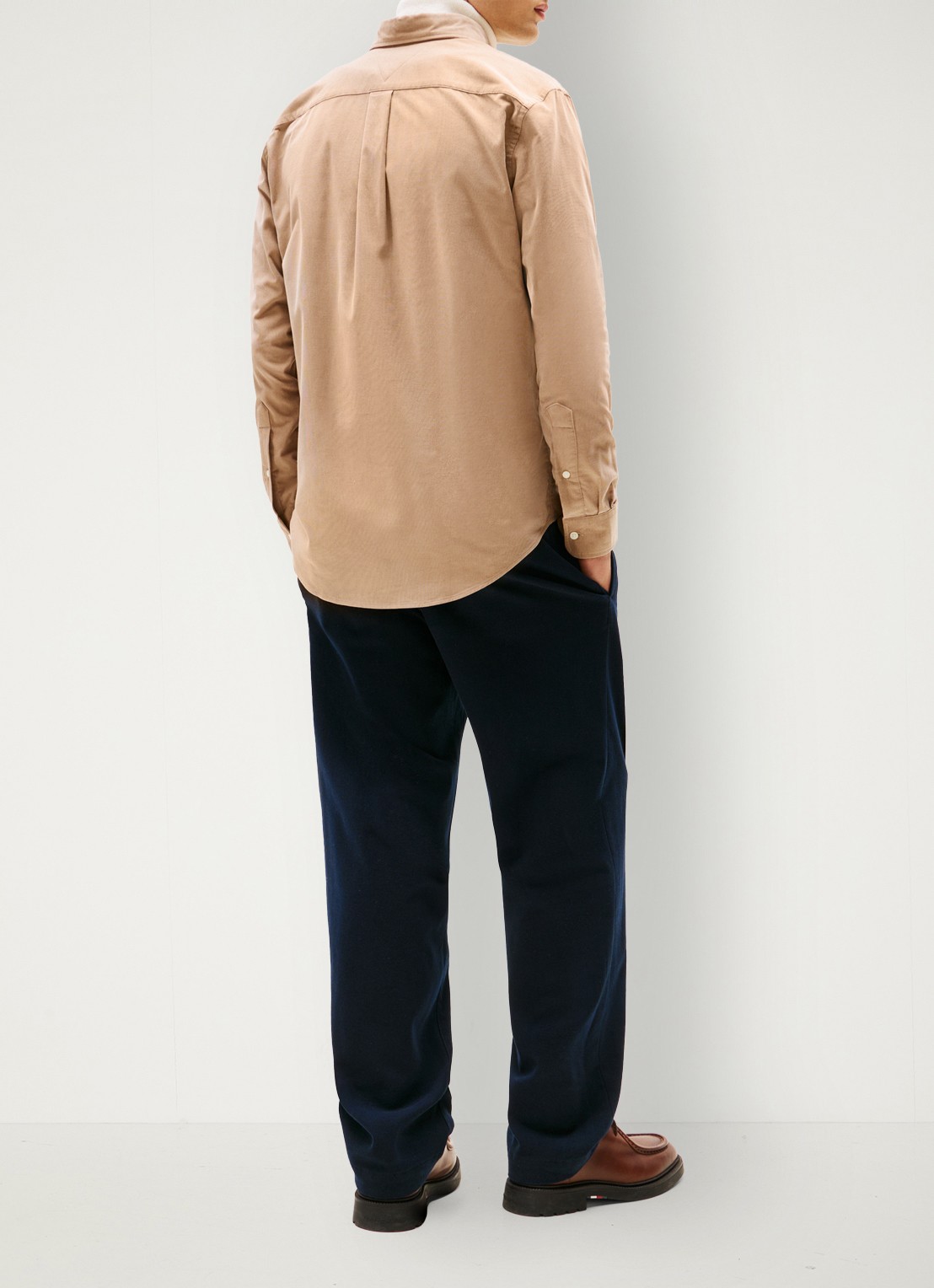 Tommy Hilfiger Reglar fit overhemd van flanel - achterkant 5 beige
