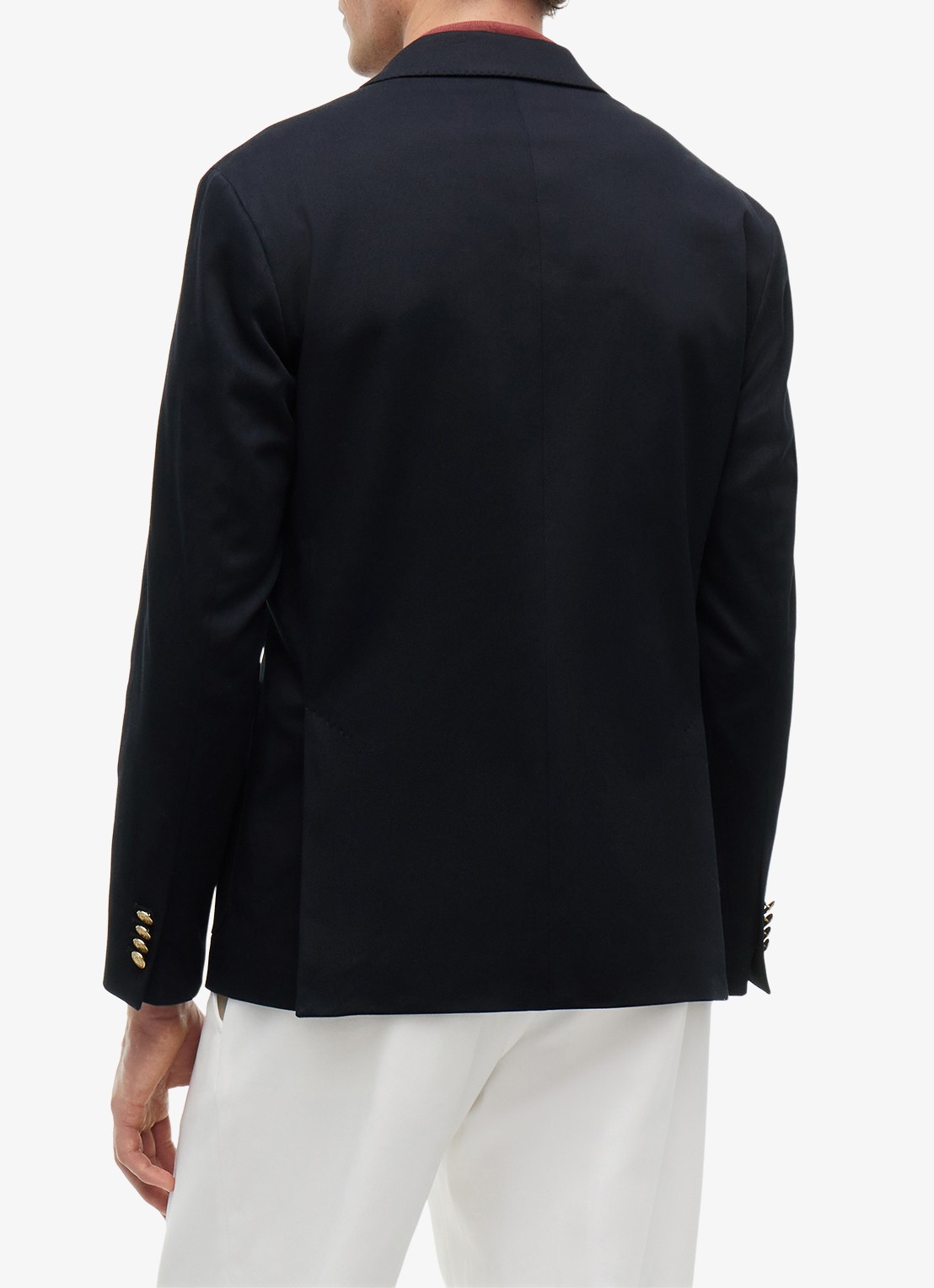 Tommy Hilfiger Regular fit colbert met steekzakken - achterkant donkerblauw