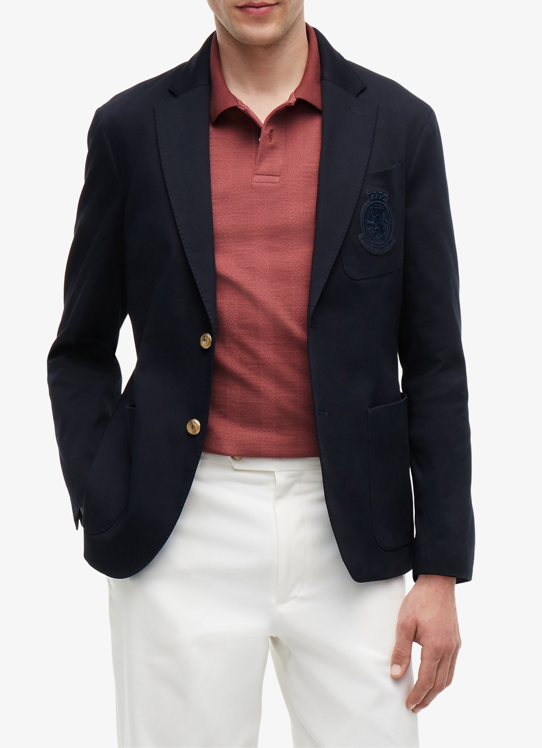 Tommy Hilfiger Regular fit colbert met steekzakken - detail 2 donkerblauw