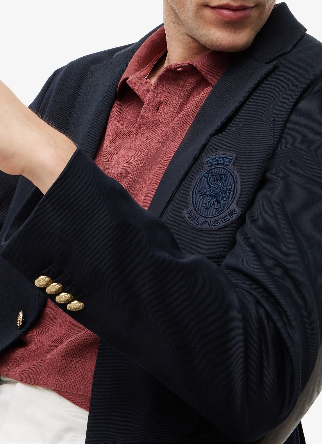 Tommy Hilfiger Regular fit colbert met steekzakken - detail 3 donkerblauw