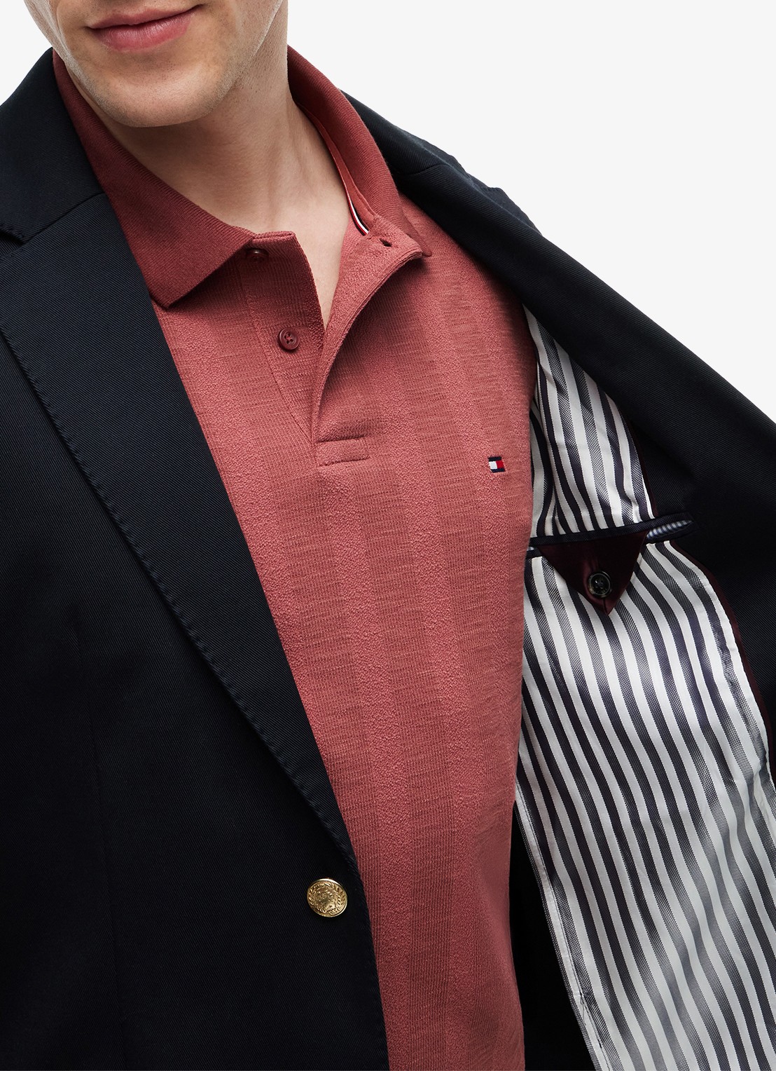 Tommy Hilfiger Regular fit colbert met steekzakken - detail 4 donkerblauw