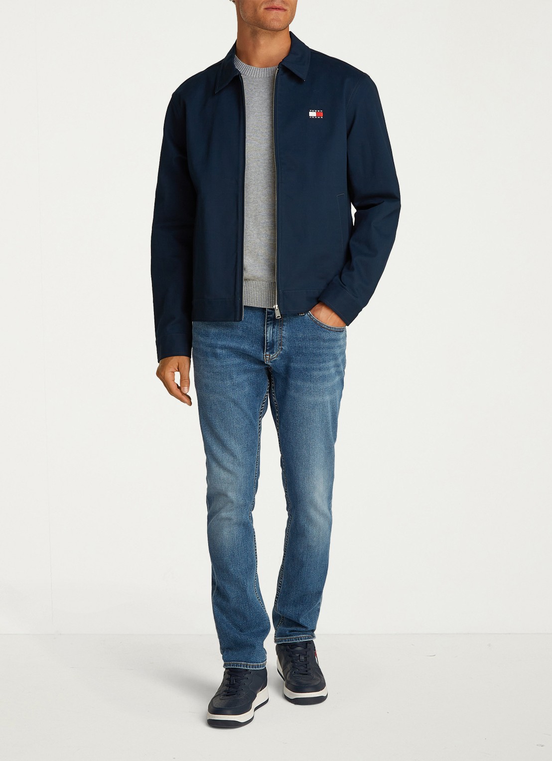 Tommy Hilfiger Regular fit jack met steekzakken - voorkant 7 denim