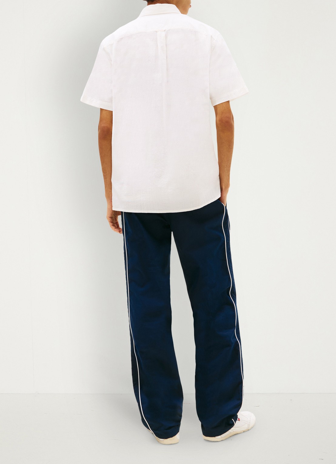 Tommy Hilfiger Regular fit overhemd in katoenblend - achterkant wit