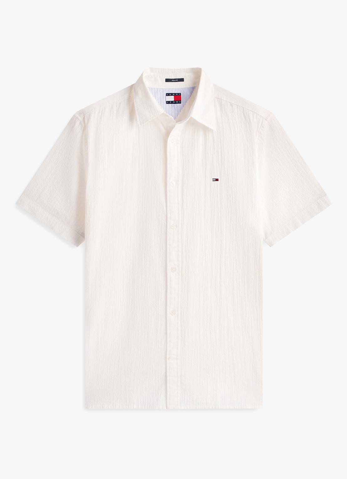 Tommy Hilfiger Regular fit overhemd in katoenblend - voorkant 4 wit