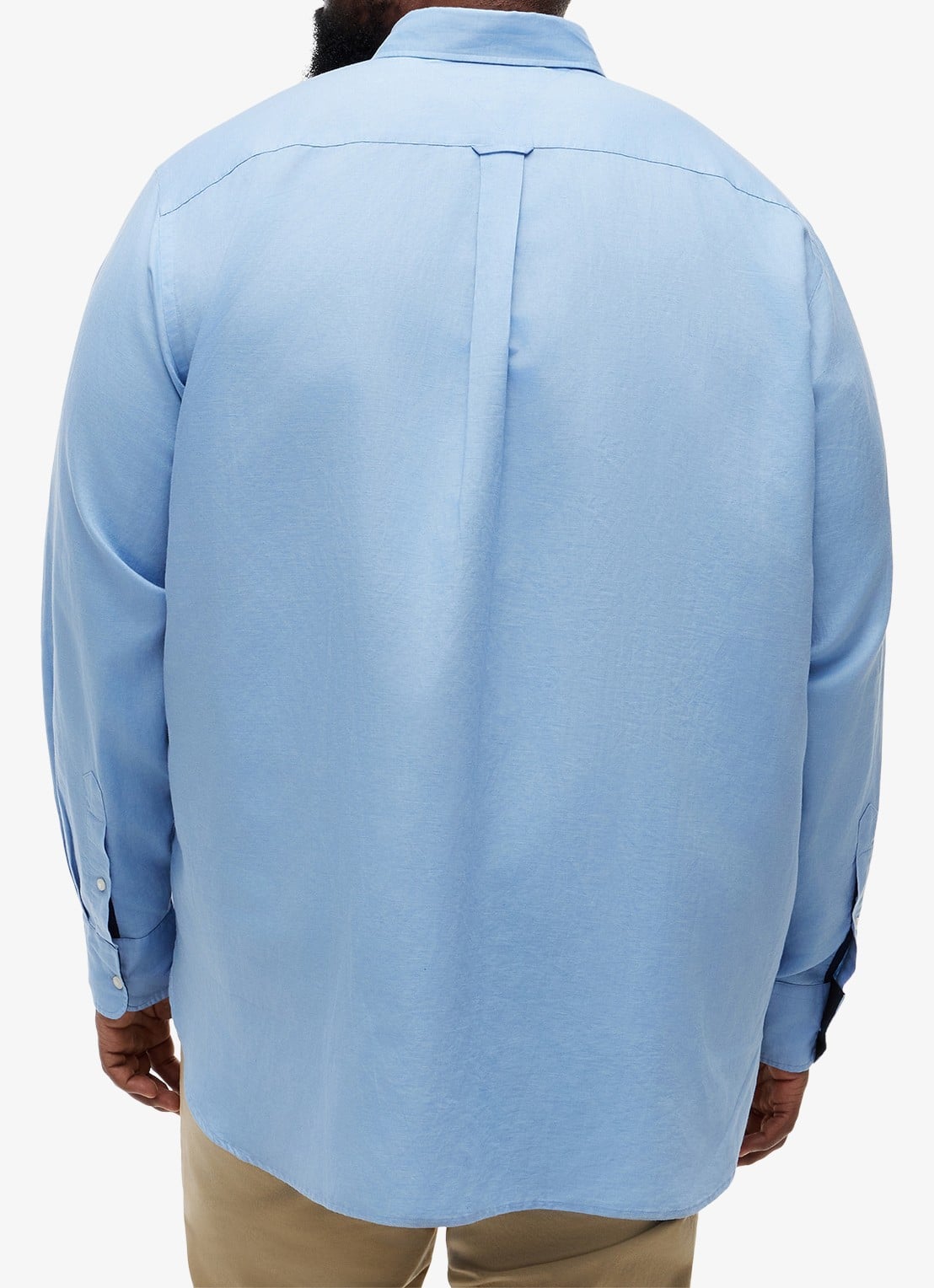 Tommy Hilfiger Regular fit overhemd in katoenblend - achterkant 3 blauw