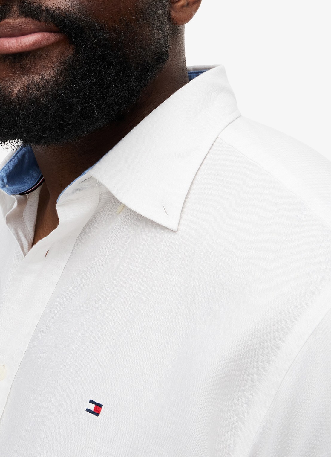 Tommy Hilfiger Regular fit overhemd in katoenblend - detail 5 wit