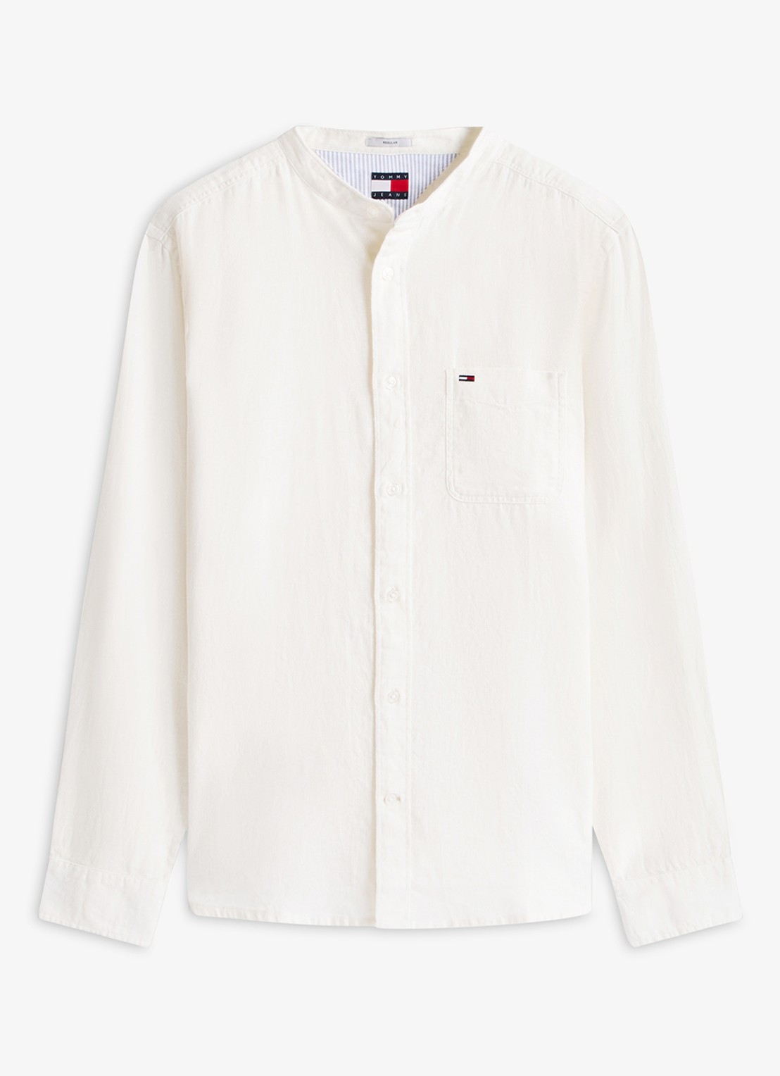 Tommy Hilfiger Regular fit overhemd in linnenblend - voorkant 4 wit
