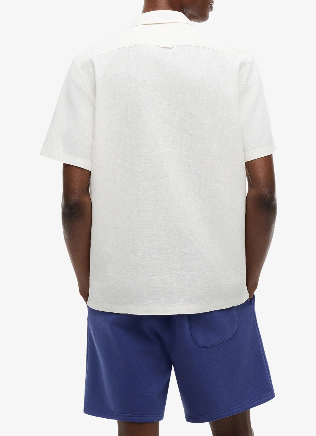 Tommy Hilfiger Regular fit overhemd in linnenblend - achterkant 3 ecru-ybl