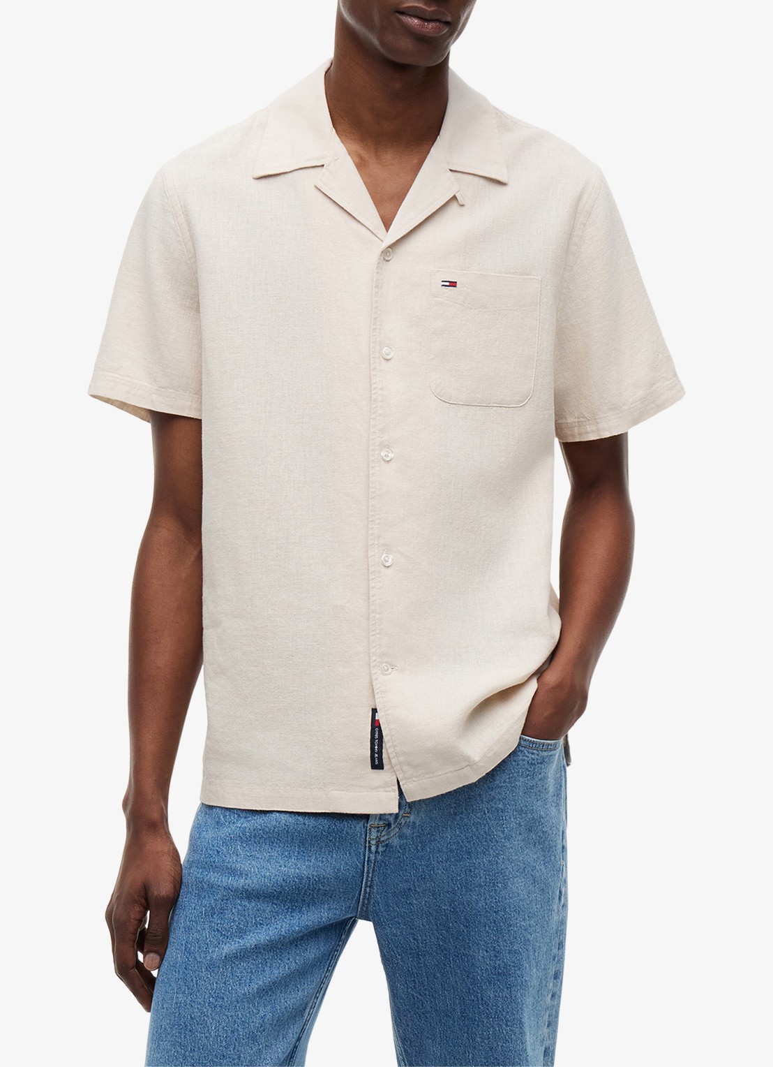Tommy Hilfiger Regular fit overhemd in linnenblend - detail 4 classic beige-aci / beige
