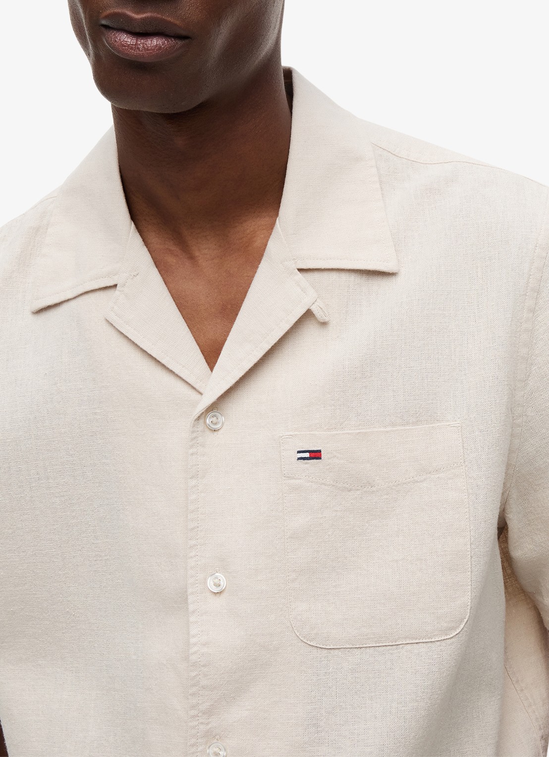 Tommy Hilfiger Regular fit overhemd in linnenblend - detail 5 classic beige-aci / beige