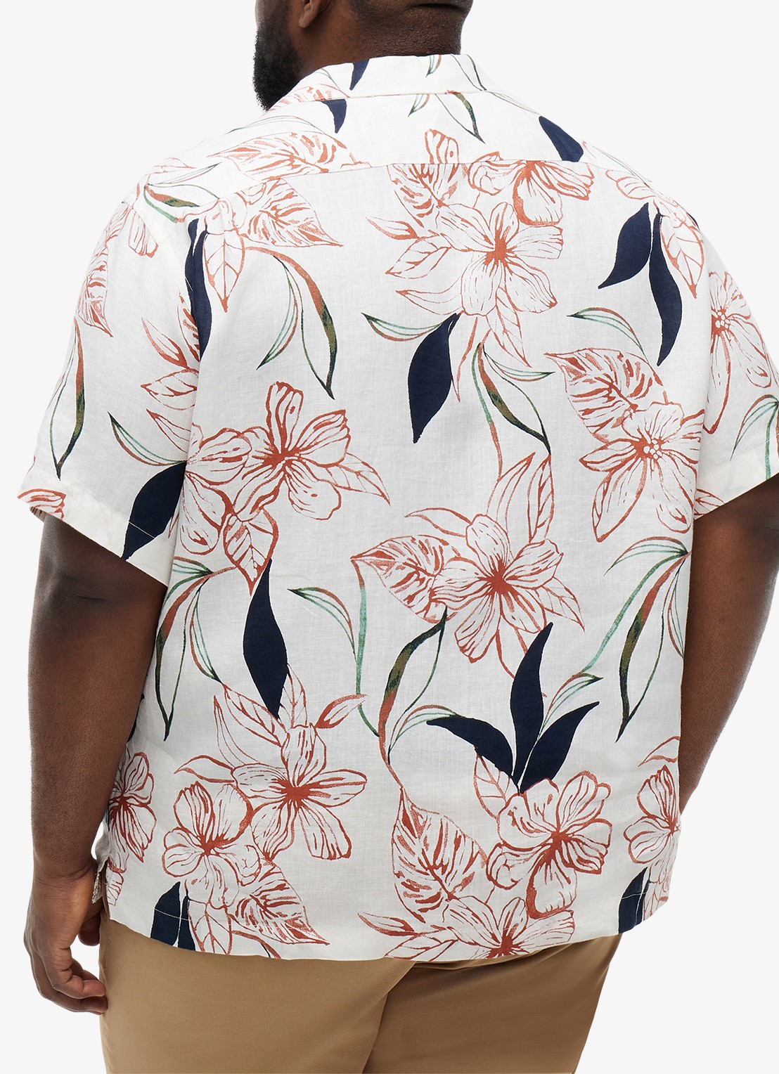 Tommy Hilfiger Regular fit overhemd met bloemenprint - achterkant ivoor
