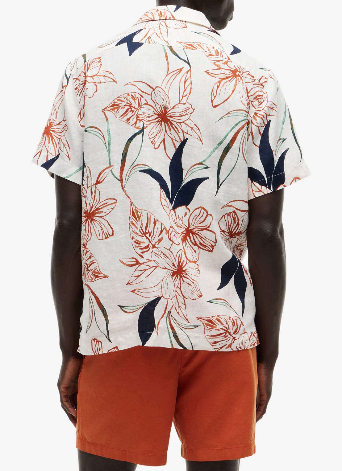 Tommy Hilfiger Regular fit overhemd met bloemenprint - achterkant ivoor
