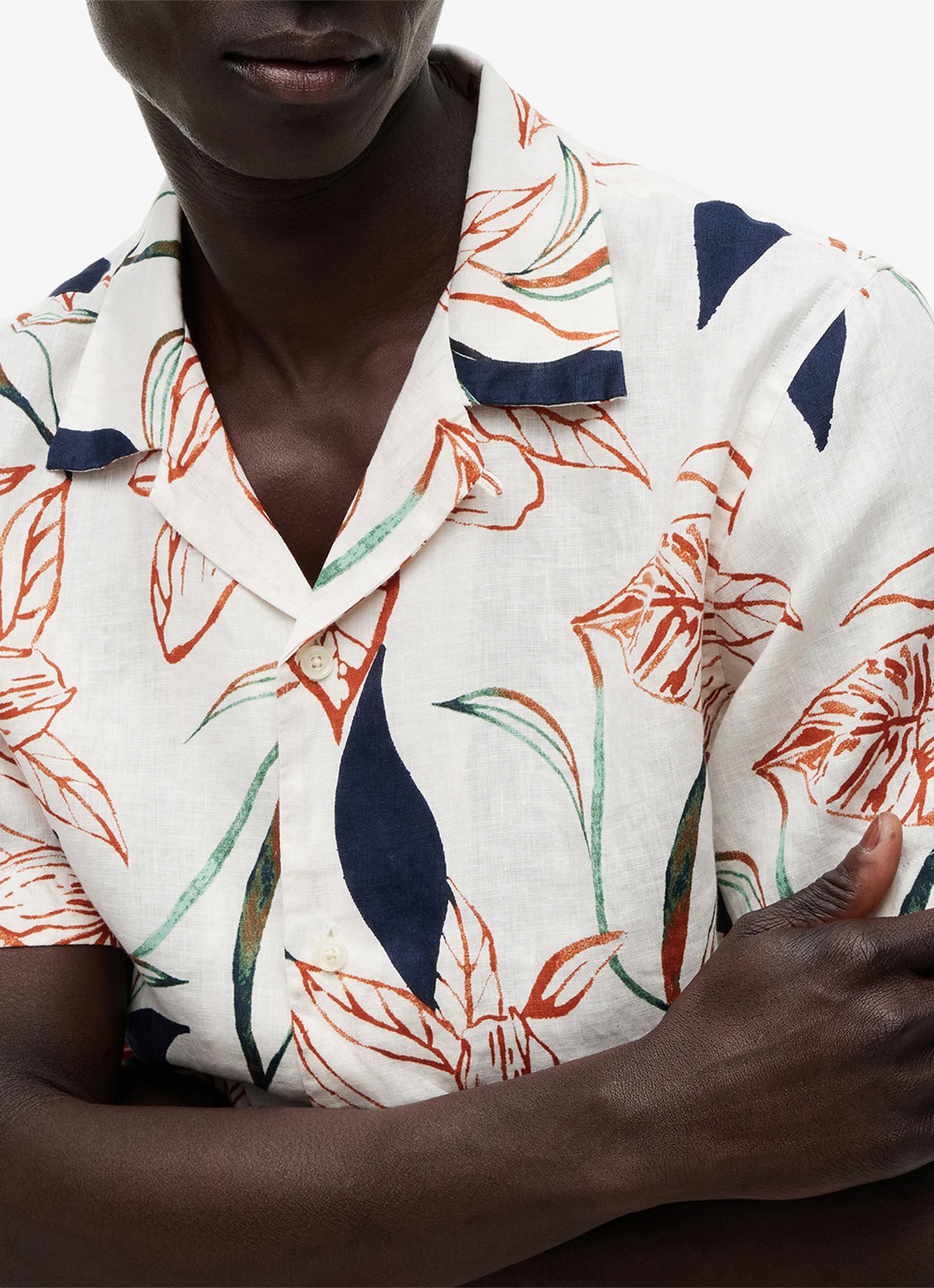 Tommy Hilfiger Regular fit overhemd met bloemenprint - detail 3 ivoor