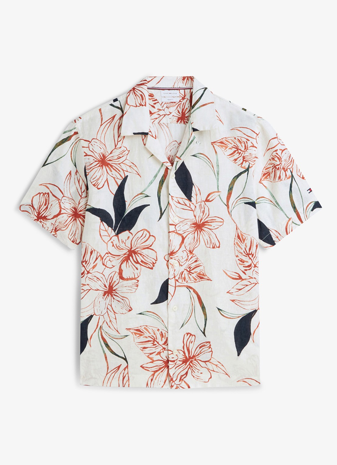 Tommy Hilfiger Regular fit overhemd met bloemenprint - voorkant 4 ivoor