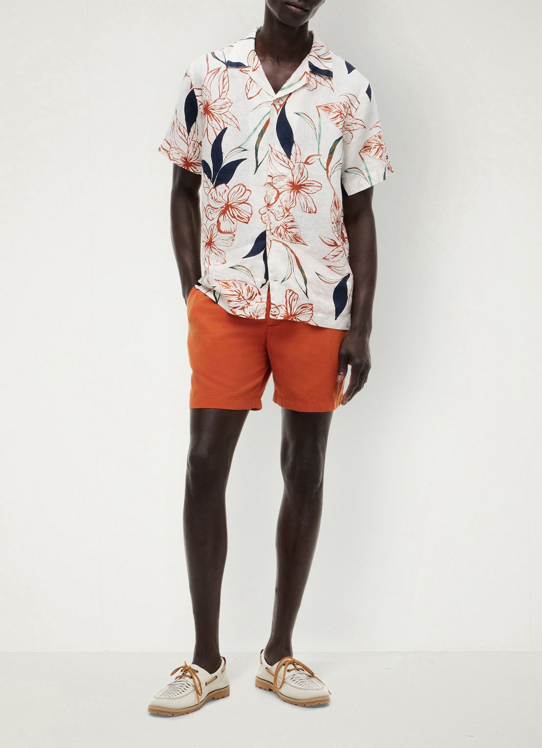 Tommy Hilfiger Regular fit overhemd met bloemenprint - voorkant 5 ivoor