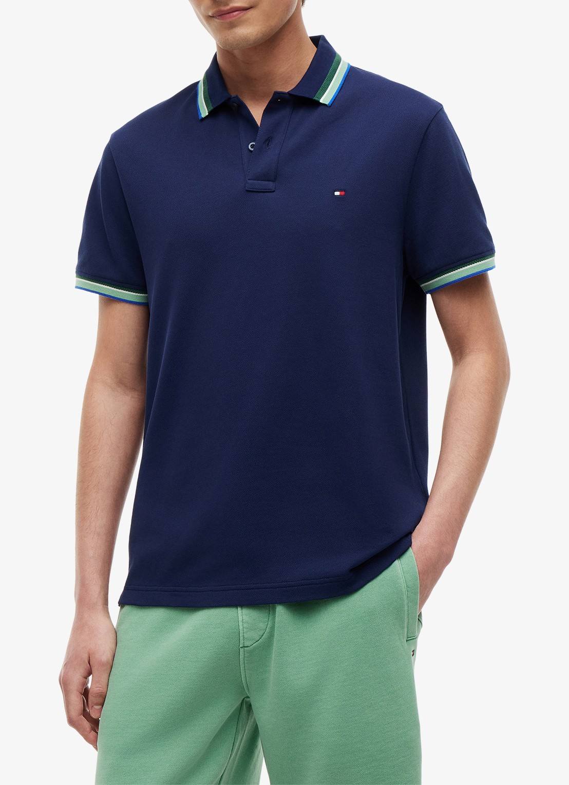 Tommy Hilfiger Regular fit overhemd met gestreept detail - detail 4 donkerblauw