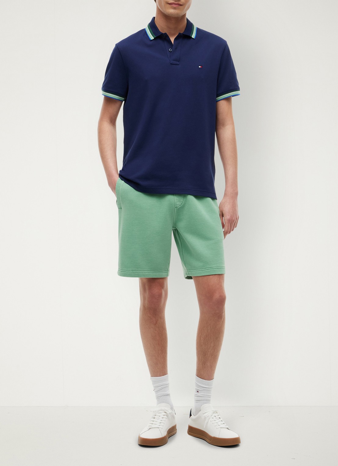 Tommy Hilfiger Regular fit overhemd met gestreept detail - voorkant 2 donkerblauw