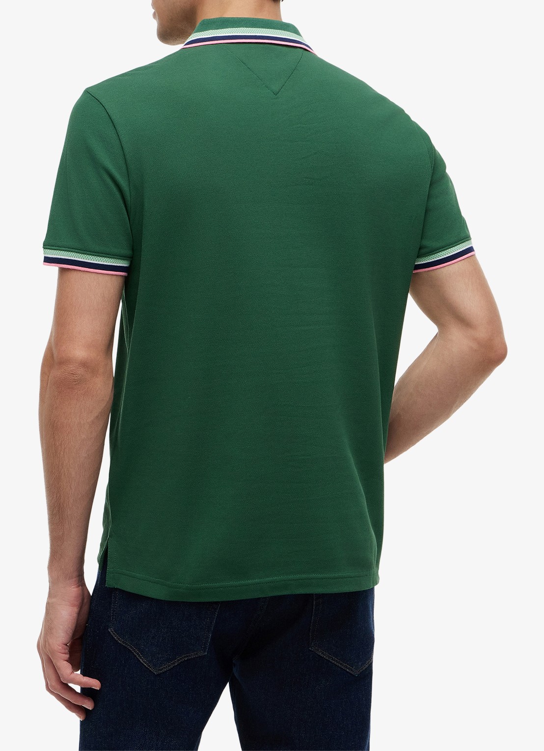 Tommy Hilfiger Regular fit overhemd met gestreept detail - achterkant 3 donkergroen