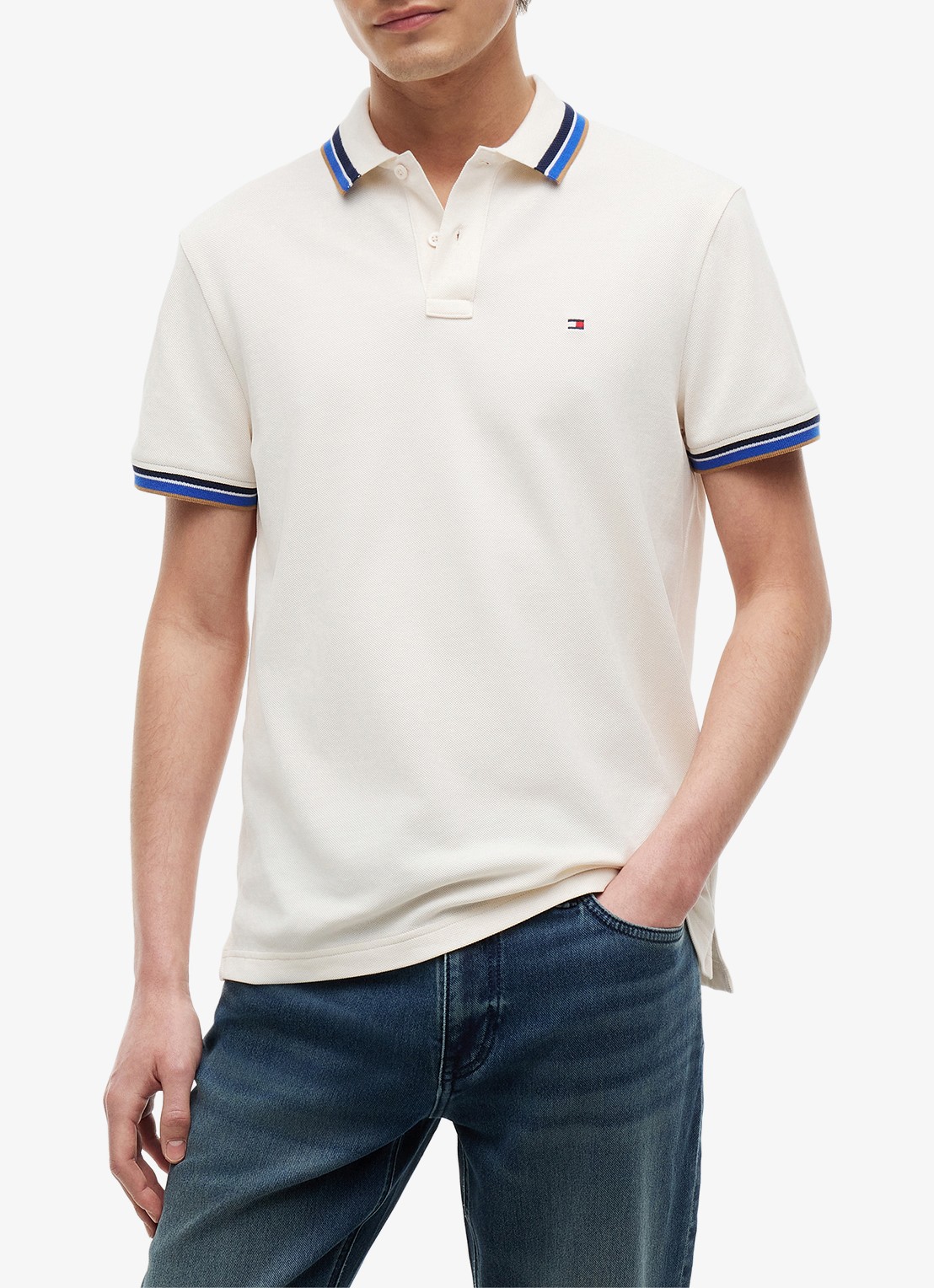Tommy Hilfiger Regular fit overhemd met gestreept detail - detail 4 ivoor