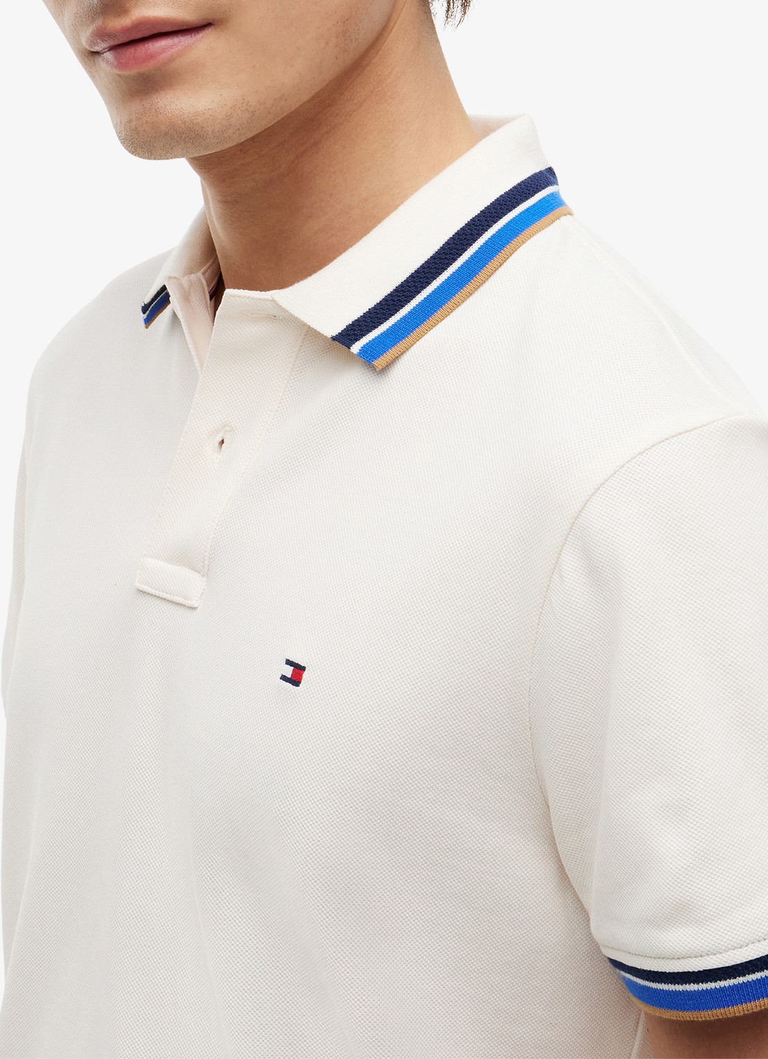 Tommy Hilfiger Regular fit overhemd met gestreept detail - detail 5 ivoor