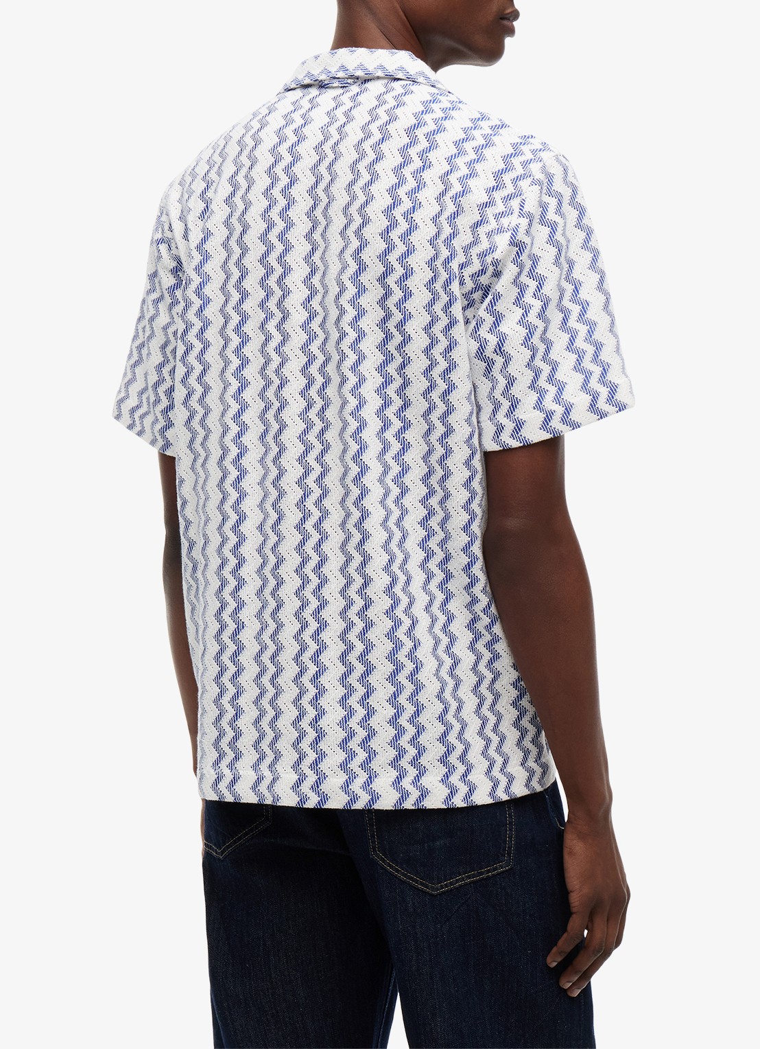 Tommy Hilfiger Regular fit overhemd met grafische print - achterkant donkerblauw