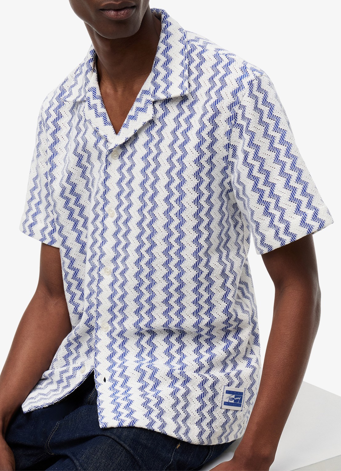 Tommy Hilfiger Regular fit overhemd met grafische print - detail 5 donkerblauw