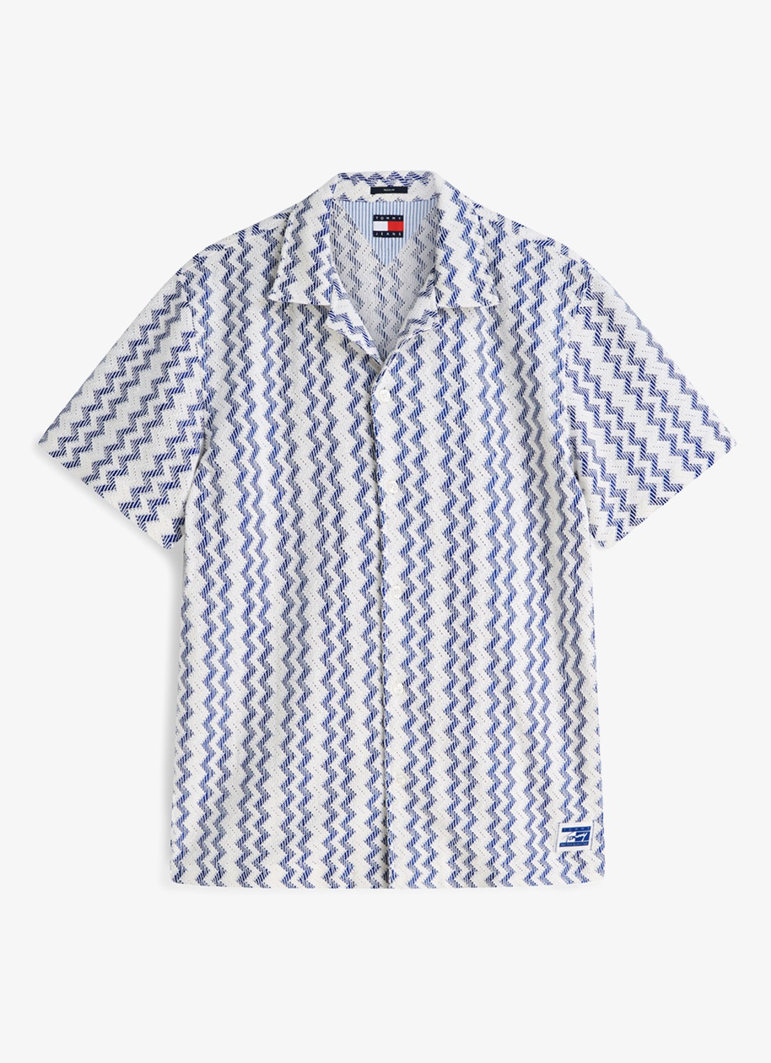 Tommy Hilfiger Regular fit overhemd met grafische print - voorkant 2 donkerblauw