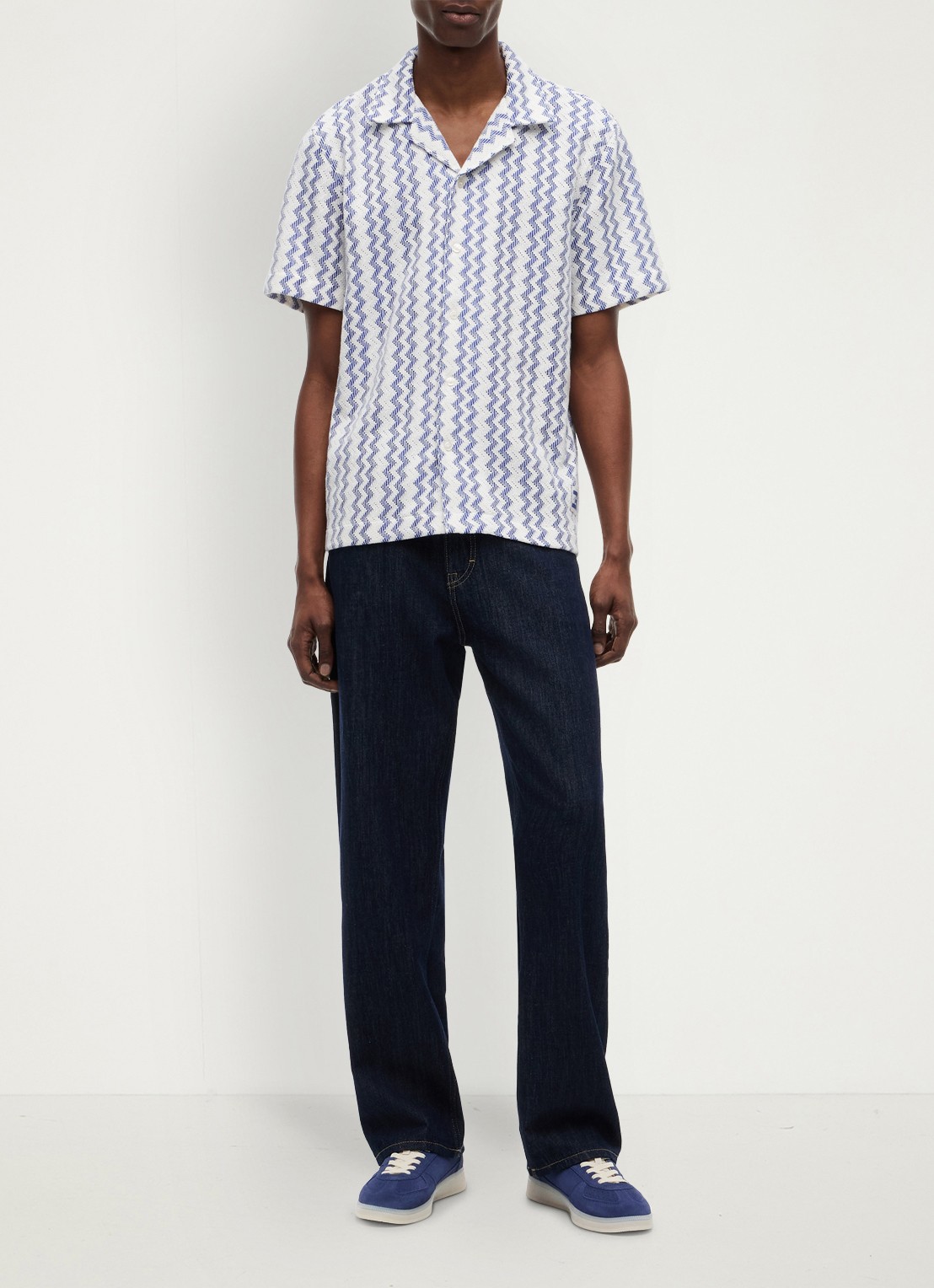 Tommy Hilfiger Regular fit overhemd met grafische print - voorkant 3 donkerblauw