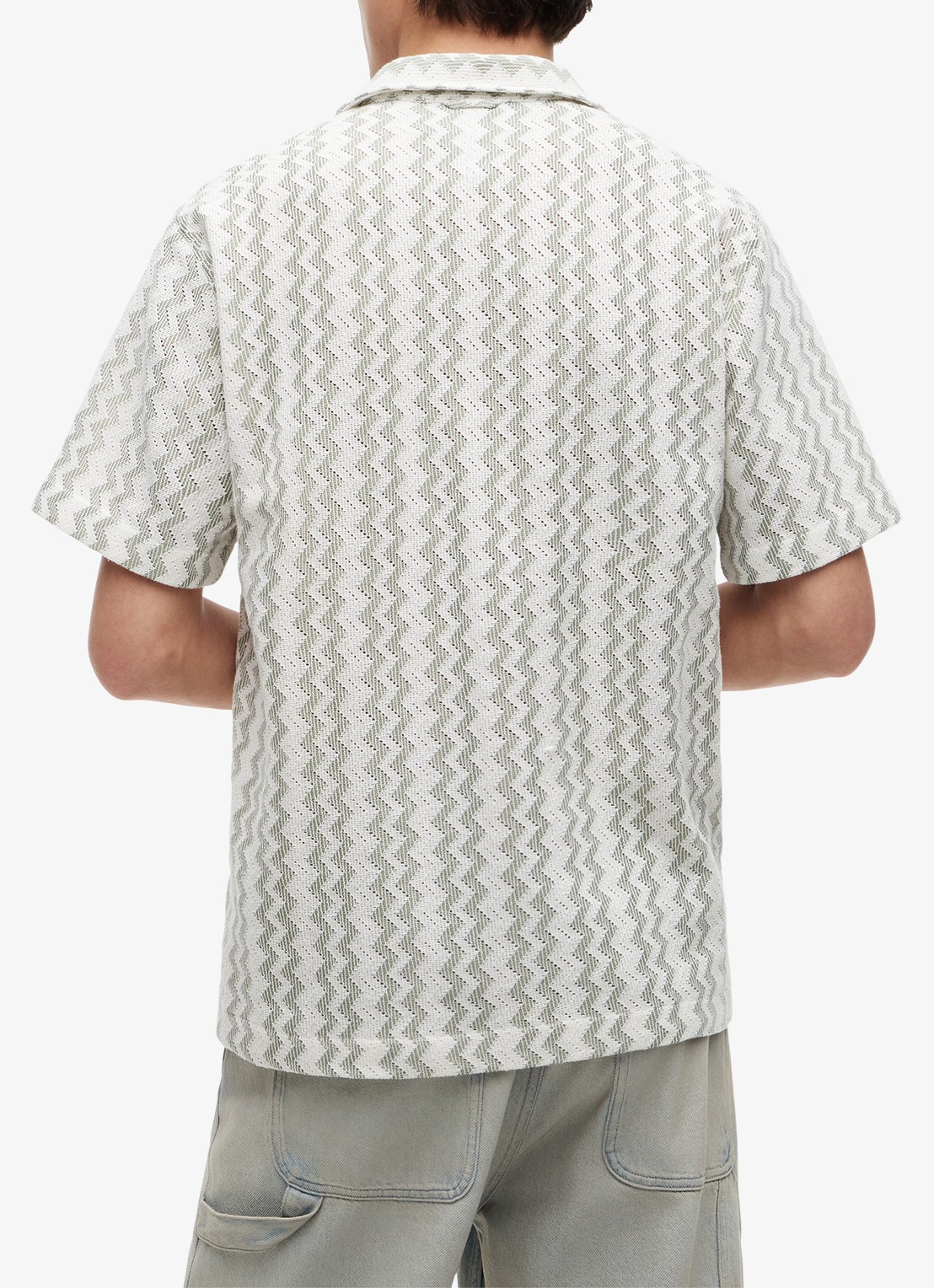 Tommy Hilfiger Regular fit overhemd met grafische print - achterkant 6 olijfgroen