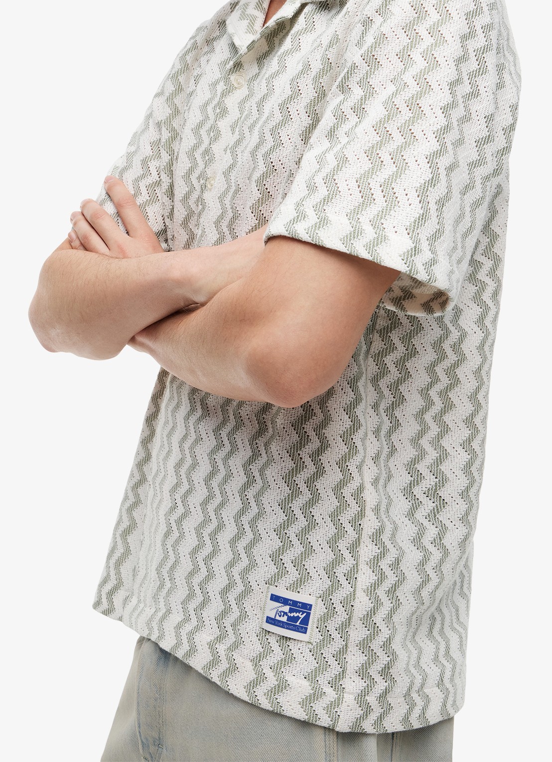 Tommy Hilfiger Regular fit overhemd met grafische print - detail 4 olijfgroen