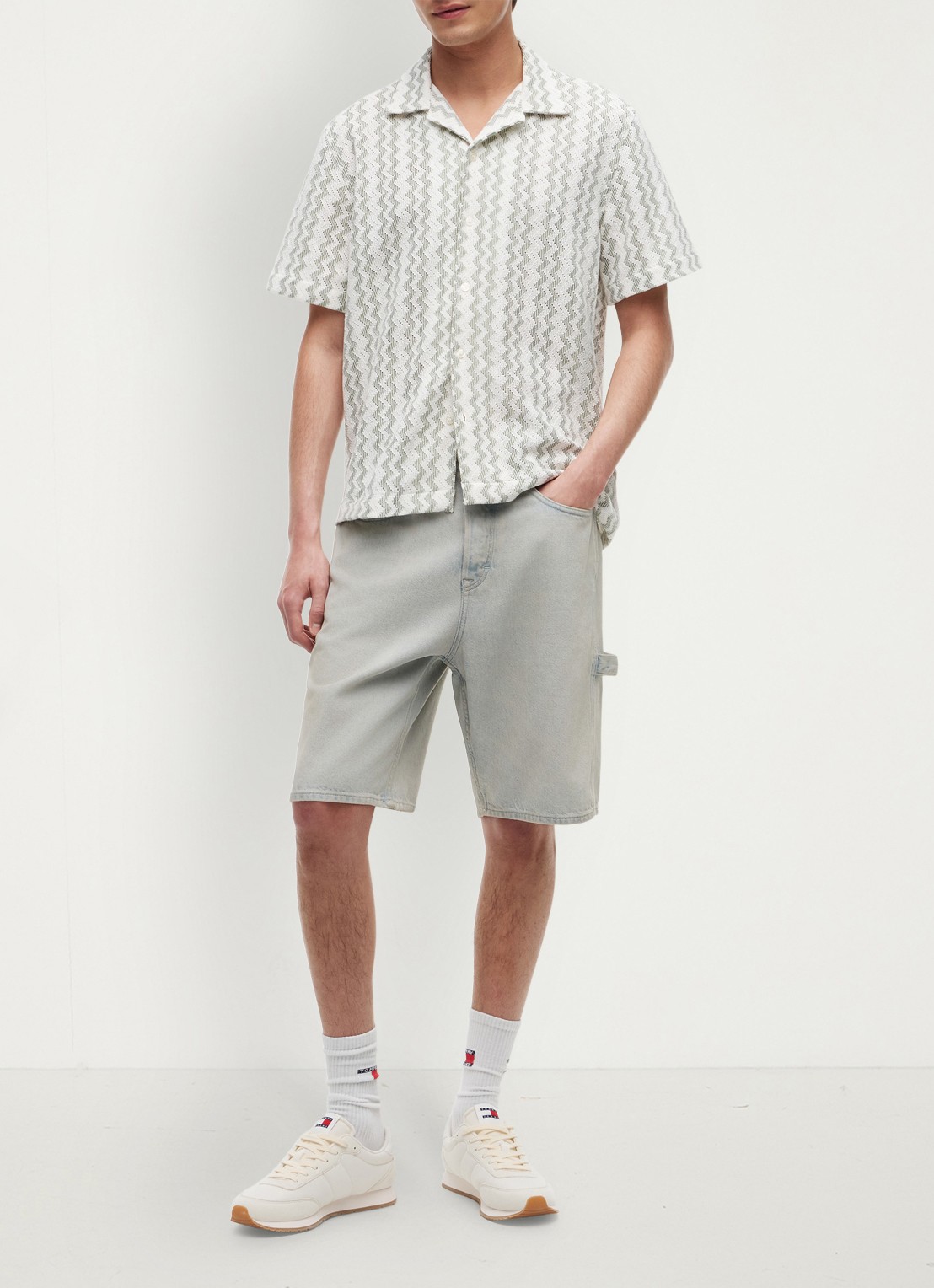 Tommy Hilfiger Regular fit overhemd met grafische print - voorkant 2 olijfgroen
