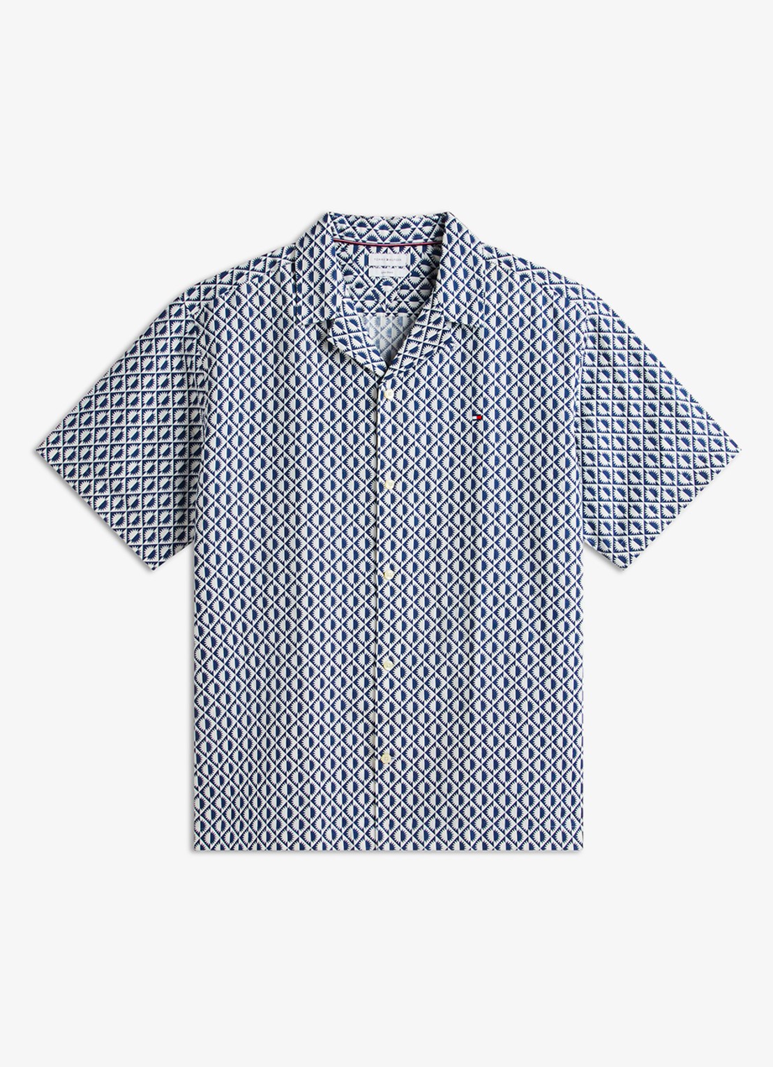 Tommy Hilfiger Regular fit overhemd met grafische print - voorkant 3 donkerblauw