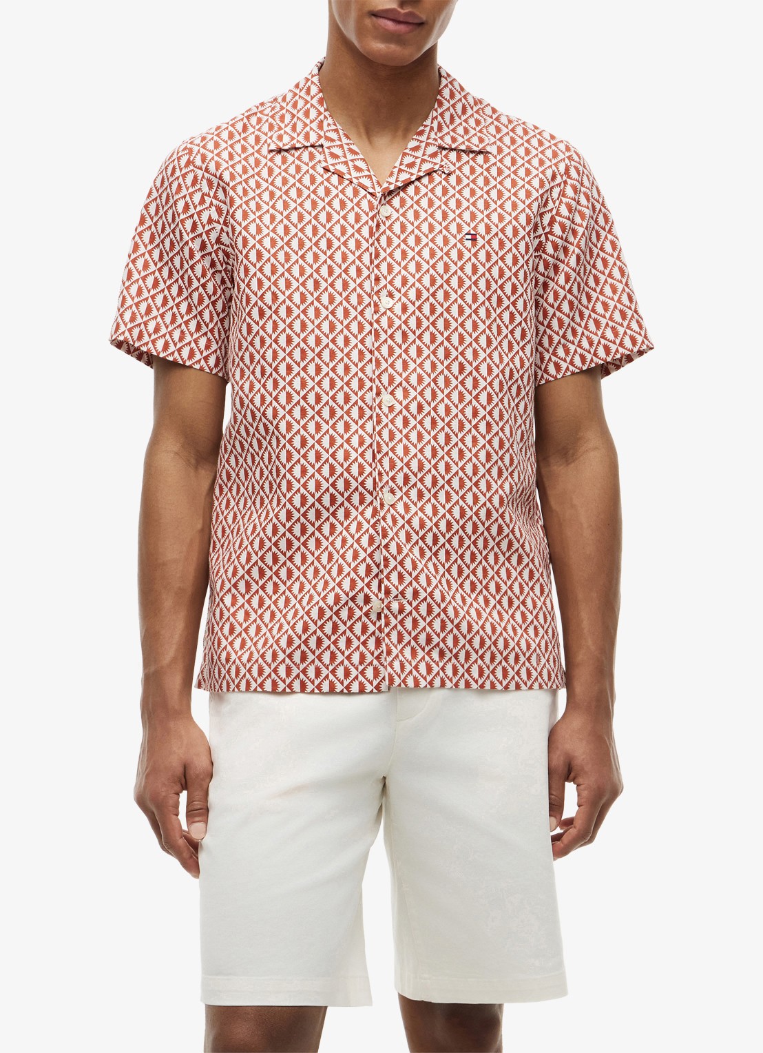 Tommy Hilfiger Regular fit overhemd met grafische print - detail rood