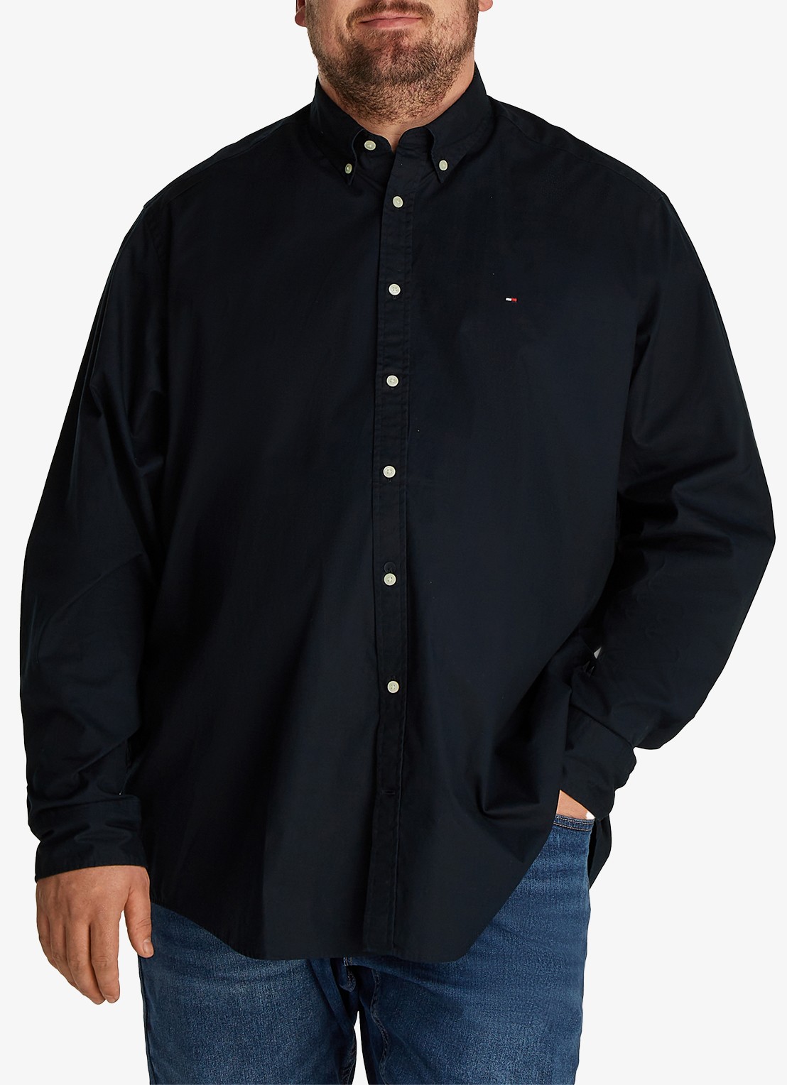 Tommy Hilfiger Regular fit overhemd met logo - detail 4 blauw