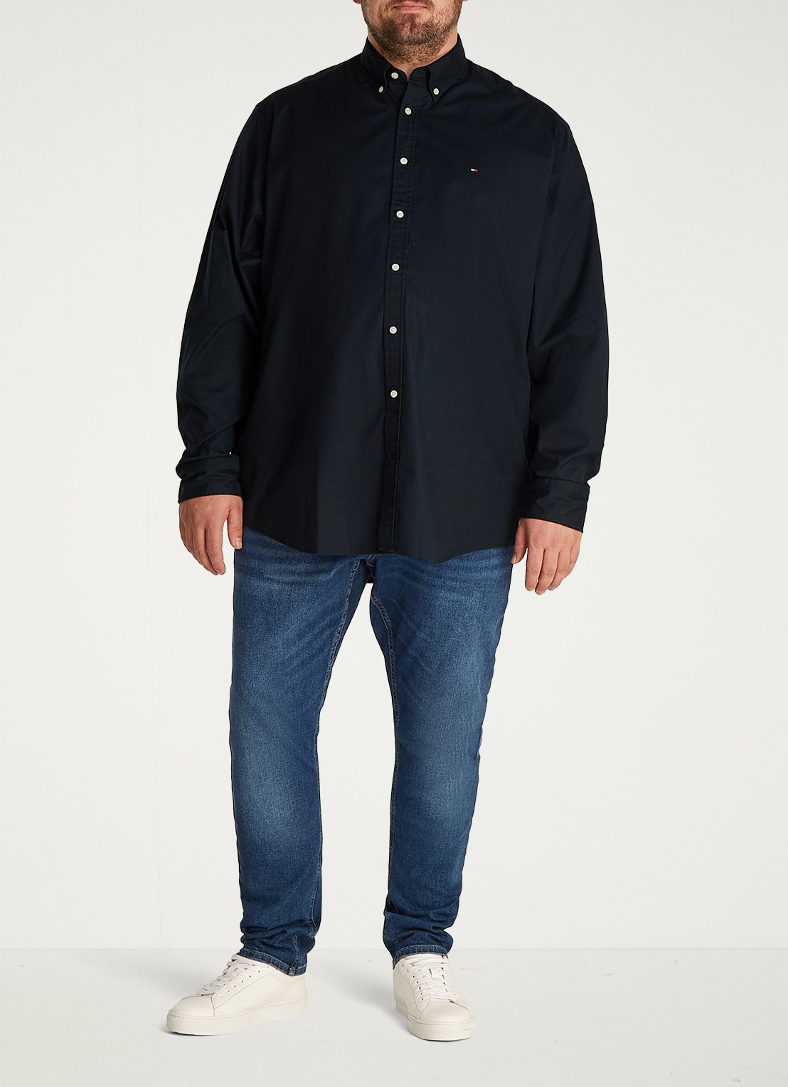 Tommy Hilfiger Regular fit overhemd met logo - voorkant 3 blauw