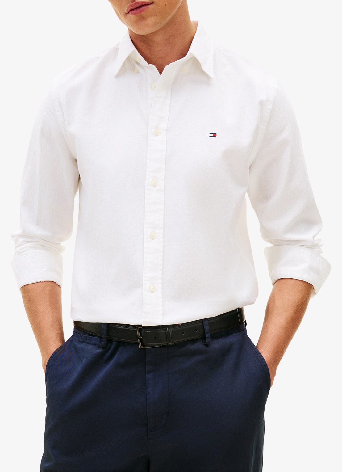 Tommy Hilfiger Regular fit overhemd met logo - detail 4 wit