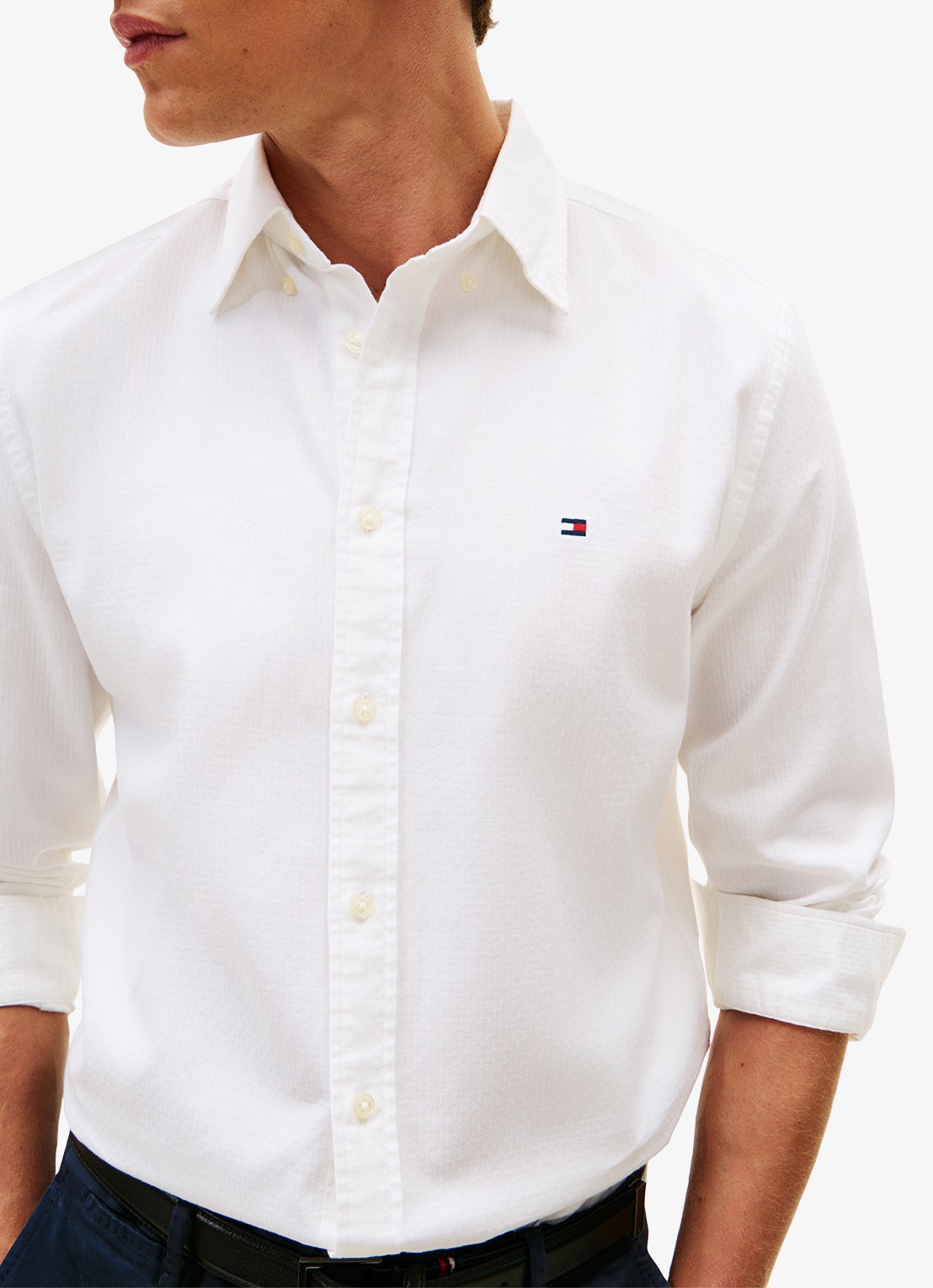 Tommy Hilfiger Regular fit overhemd met logo - detail 5 wit