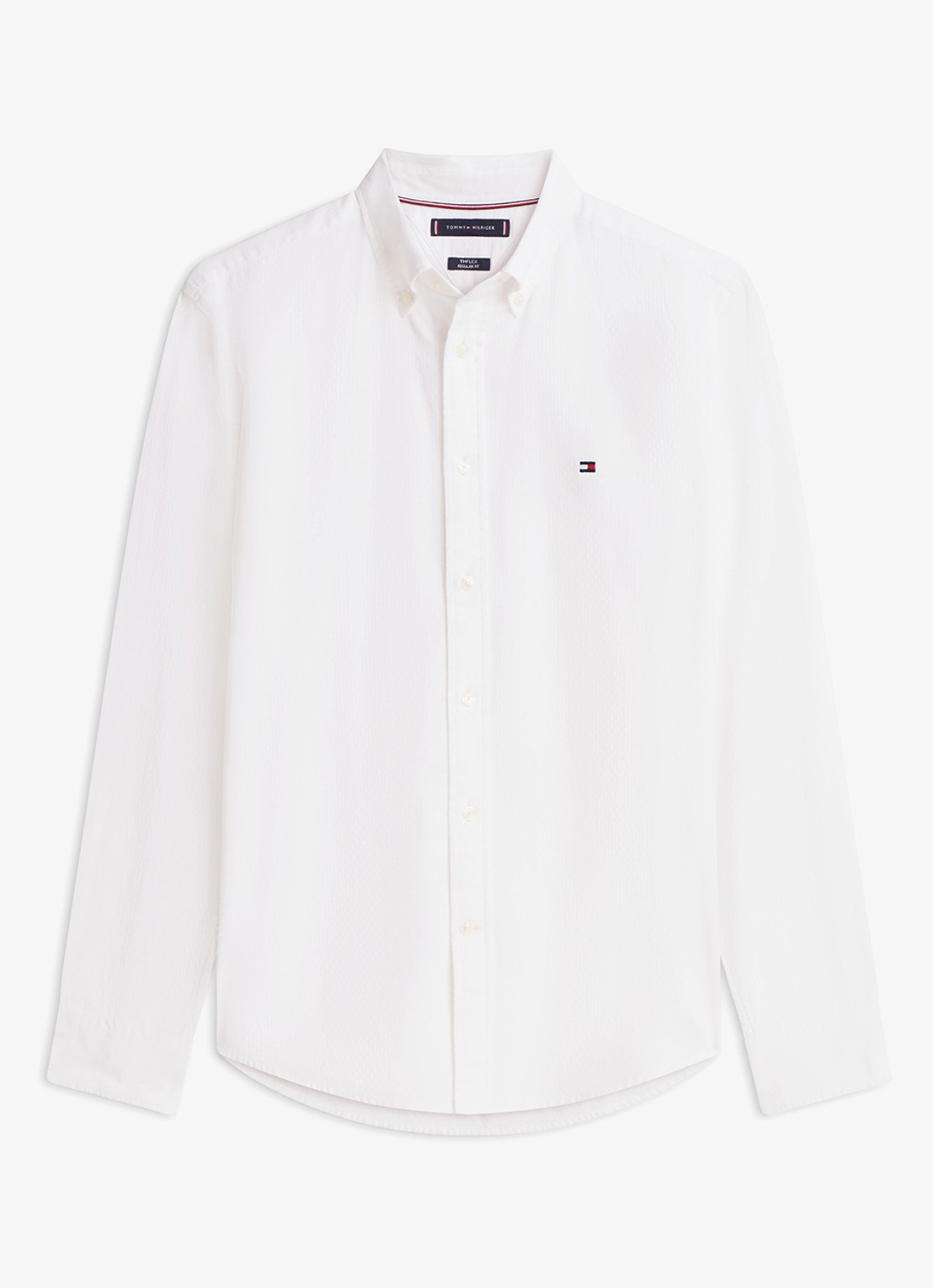 Tommy Hilfiger Regular fit overhemd met logo - voorkant wit