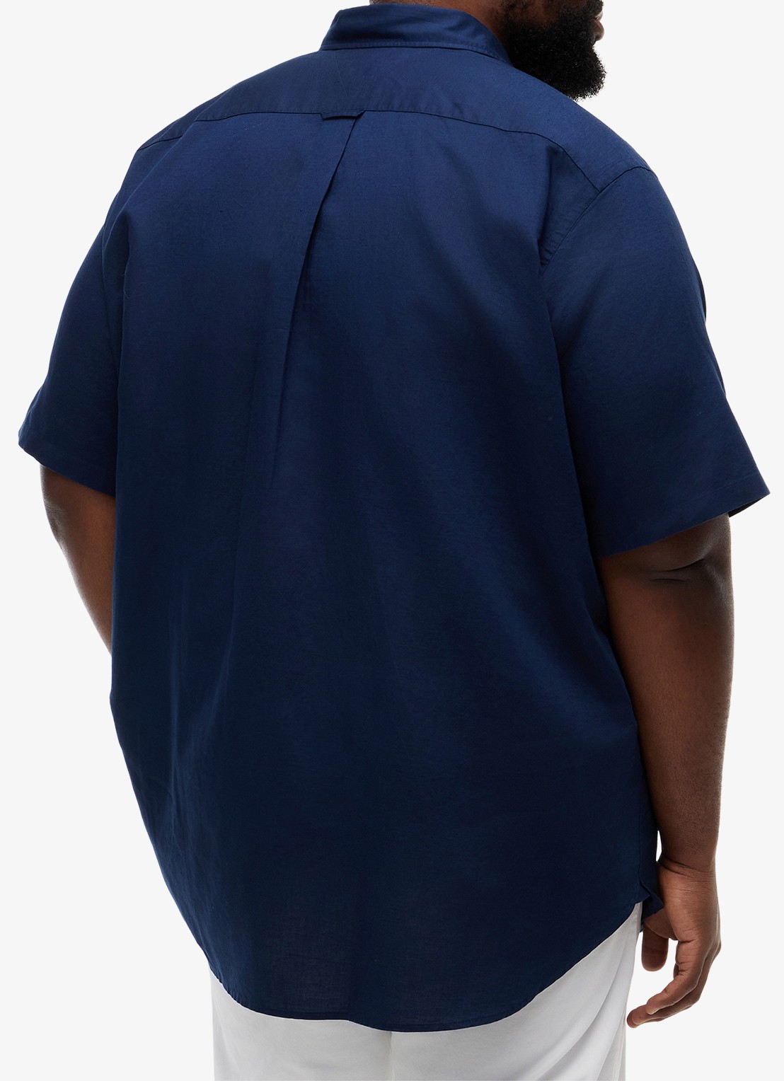 Tommy Hilfiger Regular fit overhemd met logo - achterkant donkerblauw