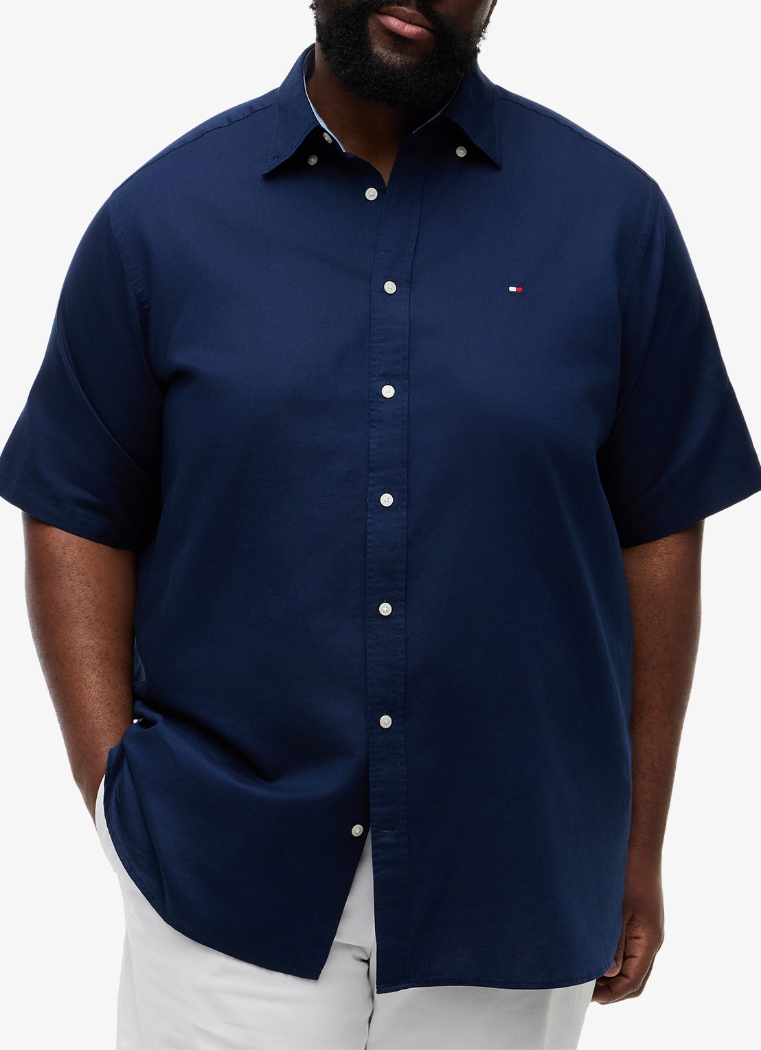 Tommy Hilfiger Regular fit overhemd met logo - detail 4 donkerblauw